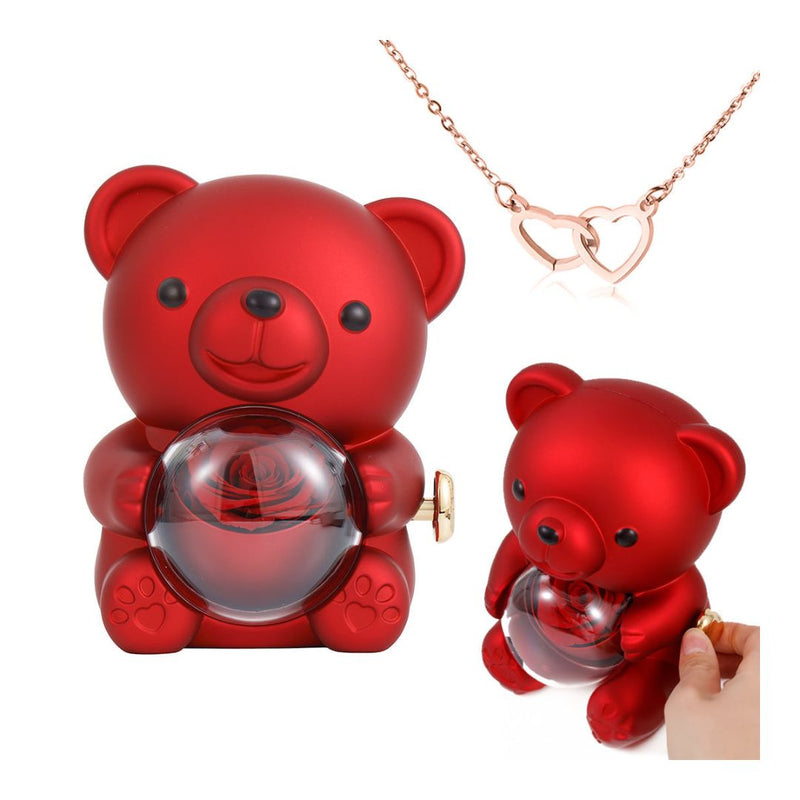 RozeyBear™ - Med en ægte rose og en fantastisk halskæde - - Jewelry - bearbox Frau Mama Mutter muttertag rosenbox schatz show-swatchImage Valentinstag - Fashionfordays