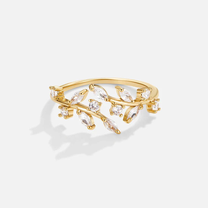 18K krystal-ranke-ring - Guld - - - Fashionfordays
