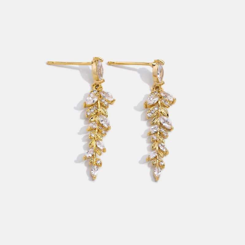 18K bladøreringe i guld - - Earrings - - Fashionfordays