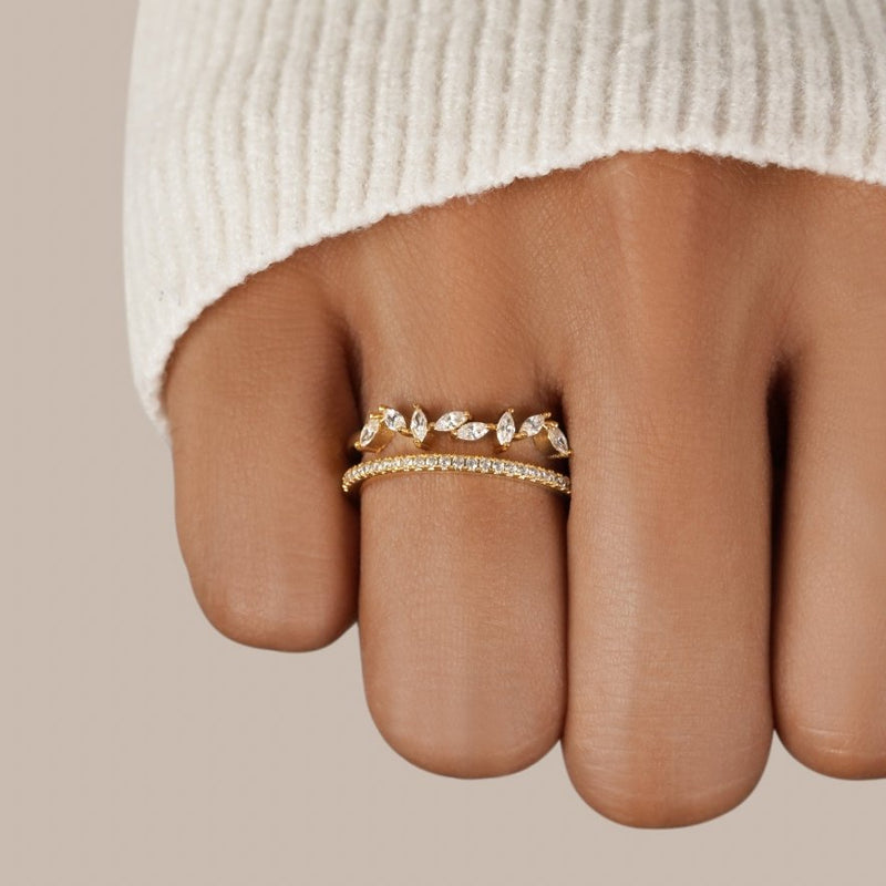 18K guld Mia krystalring - - Ring - - Fashionfordays