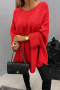 Vida | Komfortabel strikket trøje med rund halsudskæring - Rød - Trøje - Damer New old_google Sale Trøjer & hættetrøjer - Fashionfordays