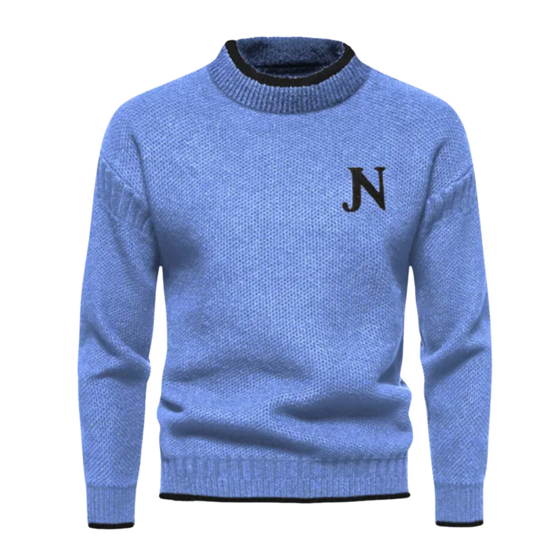 Nino - Strikket sweatshirt til mænd - Blå - - Heren sale Tops - Fashionfordays