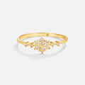 925 Sterling sølv snefnug-ring - Guld - - - Fashionfordays