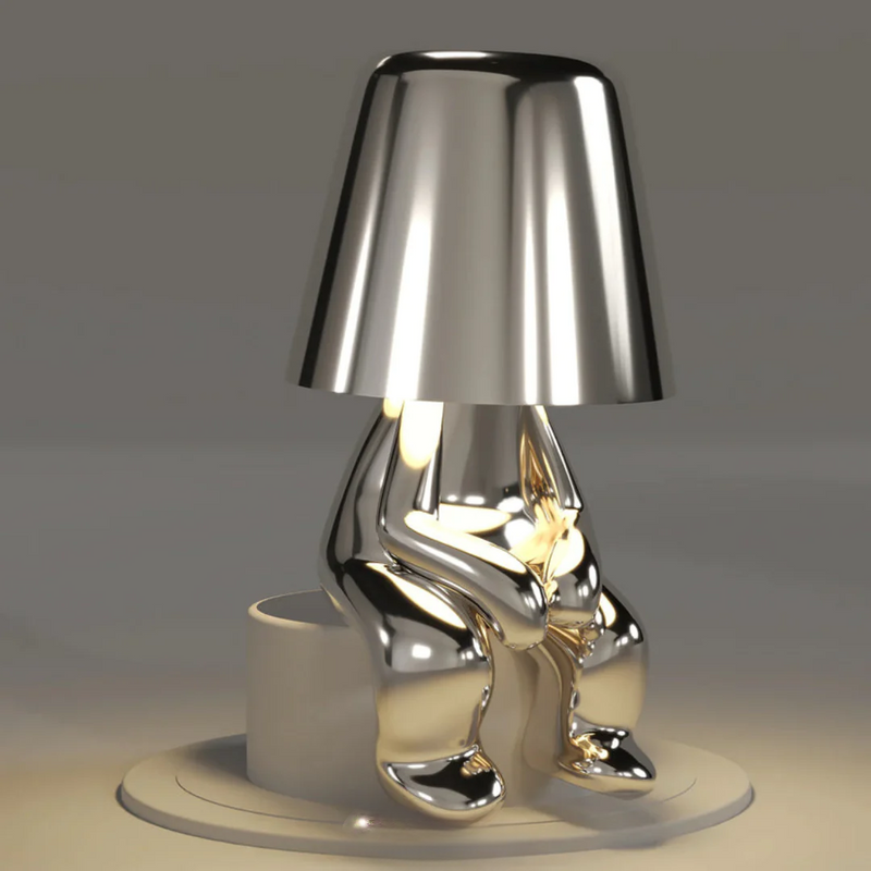RayDude | Lampe med gylden mand - sølv Venter - - Bordlamper Bærbare lamper - Fashionfordays