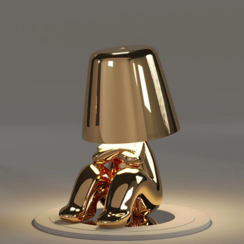 RayDude | Lampe med gylden mand - Guld Gnaven - - Bordlamper Bærbare lamper - Fashionfordays
