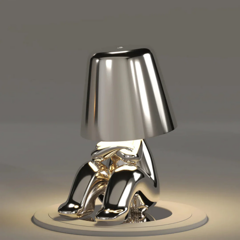 RayDude | Lampe med gylden mand - sølv Gnaven - - Bordlamper Bærbare lamper - Fashionfordays