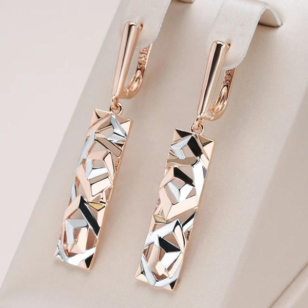 Stilfulde rektangulære øresmykker i guld og sølv - - - New old_google - Fashionfordays