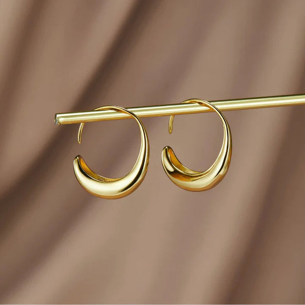 Klassiske øreringe med dråbe - Guld - - - Fashionfordays
