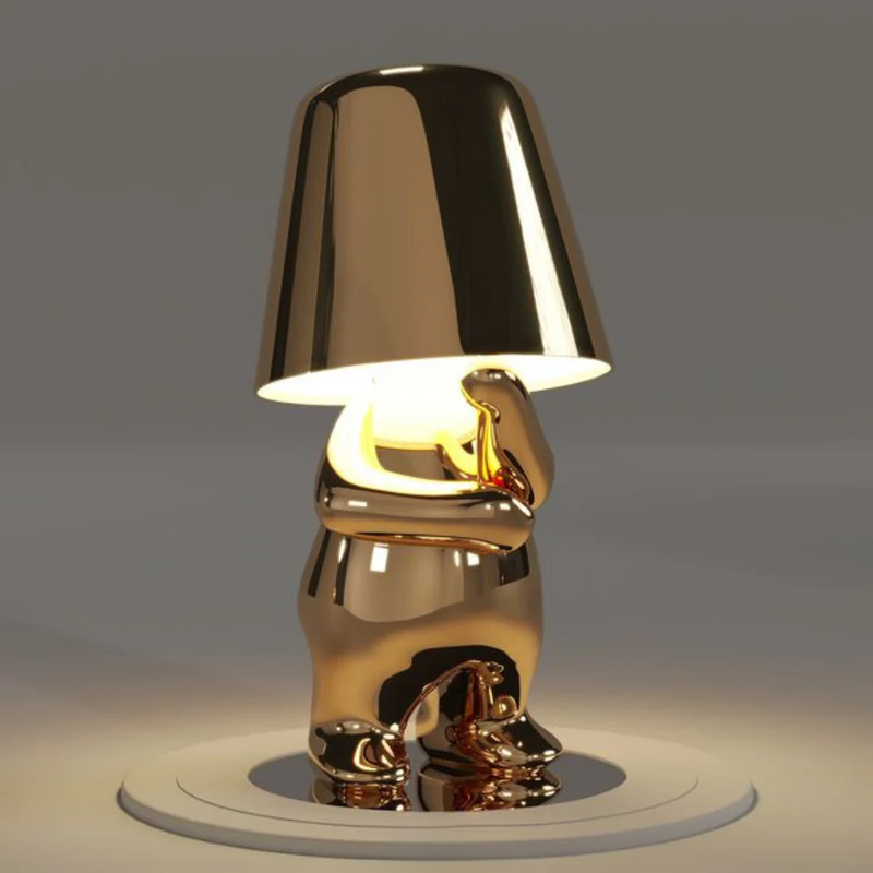 RayDude | Lampe med gylden mand - Guld Tankevækkende - - Bordlamper Bærbare lamper - Fashionfordays
