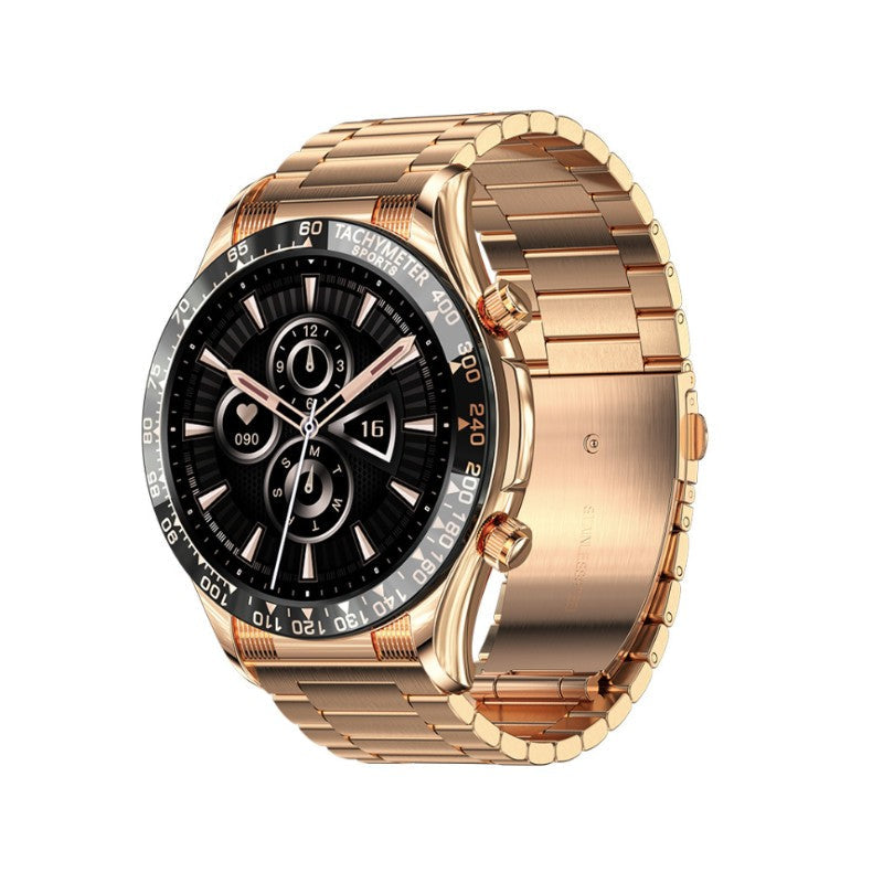 E18 Pro - Premium Smartwatch + Gratis Armbånd - Rustfrit stål Roserødguld - - bestseller smartwatch - FashionforDays