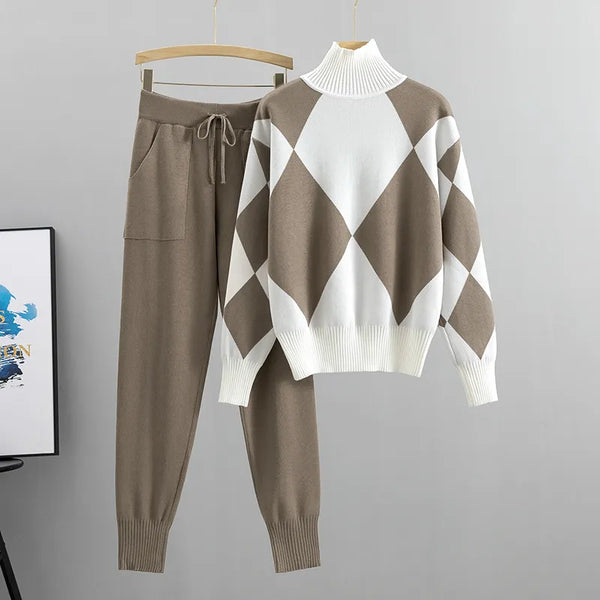 Lila | Elegant sæt - Khaki - Sets - Damer Jakkesæt & jakker New old_google Sale Trøjer & hættetrøjer - Fashionfordays