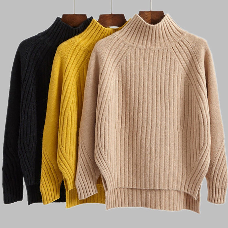Ellen™| Halv Rullekrave Pullover strikket sweater - - - New old_google - FashionforDays