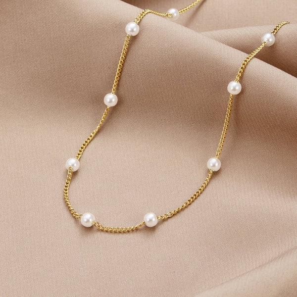 Nura Pearl 18k guldhalskæde - 18 karat guld - - - Fashionfordays