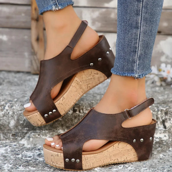 Lisy™ - Ortopædiske sandaler i læder til kvinder - Mørkebrun - - - FashionforDays