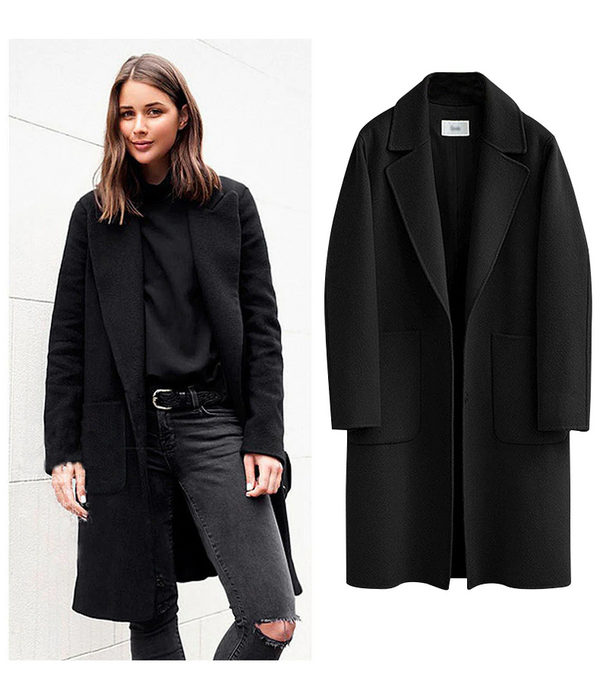 Emma™ | Den lange frakke, som kvinder har brug for for at holde sig varme og stilfulde - Sort - - all clothes clothes women upper side women - Fashionfordays
