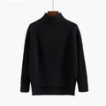 Ellen™| Halv Rullekrave Pullover strikket sweater - Sort - - New old_google - FashionforDays