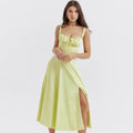 Sofie - Blomstret bustier-kjole med taljeformning - Lysegul - - - Fashionfordays