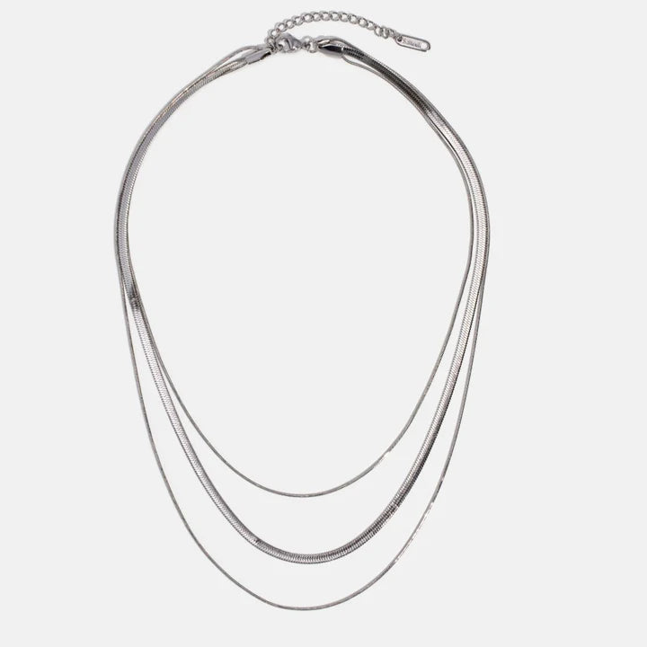 Halskæde i sølv med flere lag - Sølv - - Ringe øreringe - Fashionfordays