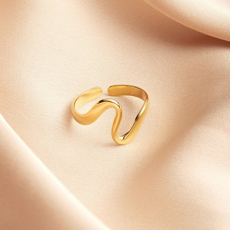 Bølgering i guld - - Ring - - Fashionfordays