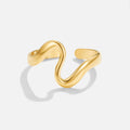 Bølgering i guld - 18 karat guld Justerbar (passer til US7-9) - Ring - - Fashionfordays
