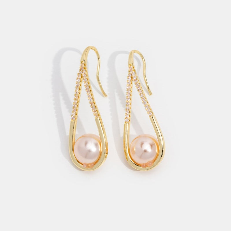 Gyldne perleøreringe - - Earrings - - Fashionfordays