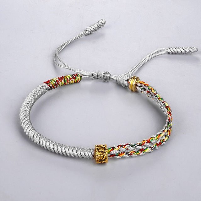Lucky Bracelet Buddhism | Håndlavet vintagearmbånd for lykke - Grå - Accessoires en Sieraden - - FashionforDays