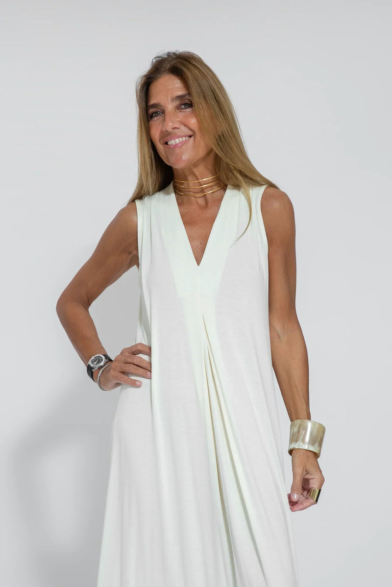 Sydney™ | Slim fit Elegant kjole - hvid - - Jurk - Fashionfordays