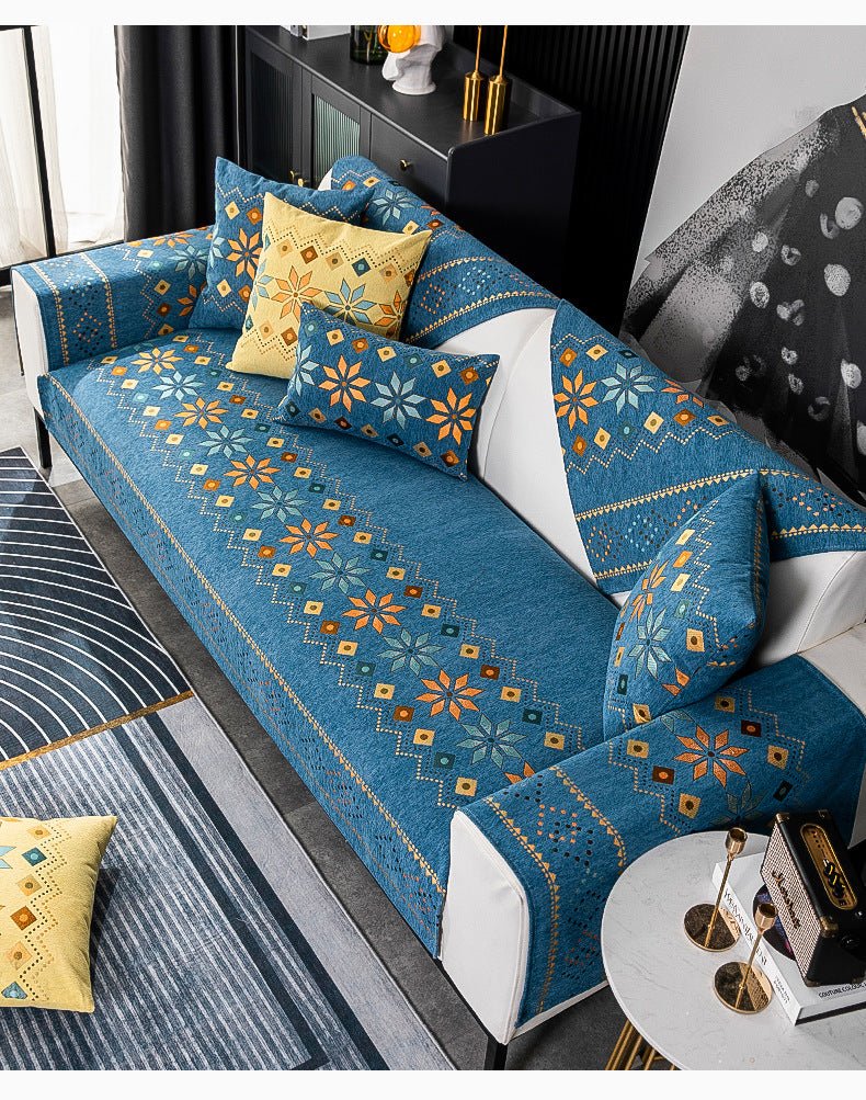 Sofabetræk i boheme-look med anti-slip - Mørkeblå - - above50 - Fashionfordays