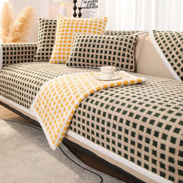 Sofabetræk med ternet print og anti-slip - Sort - - above50 - Fashionfordays