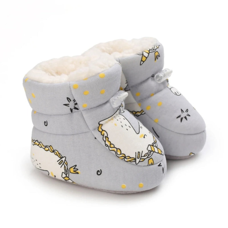 BrrBooties™ | Vinterstøvler med varmt fnug til babyer - Grå enhjørning - Sko - Børn Damer Herrer New old_google - Fashionfordays