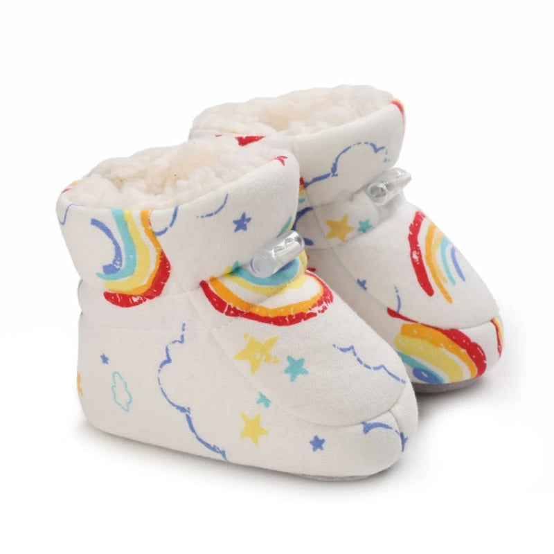 BrrBooties™ | Vinterstøvler med varmt fnug til babyer - Hvid regnbue - Sko - Børn Damer Herrer New old_google - Fashionfordays