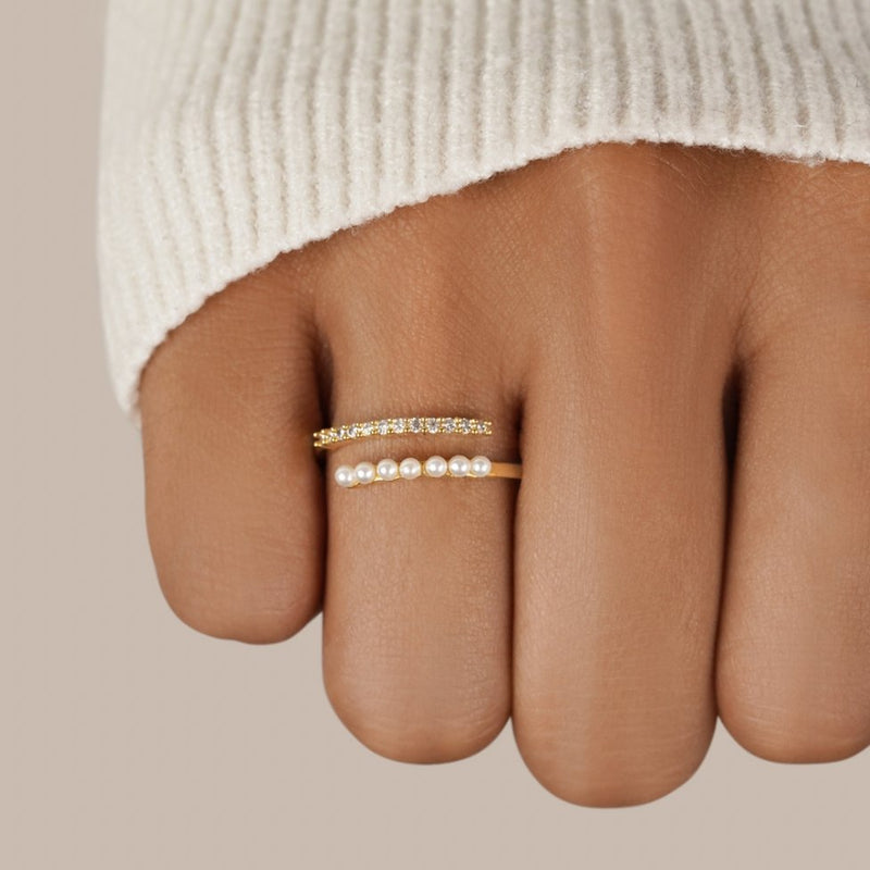 "Wrap Me" perle- og krystalring - - Ring - - Fashionfordays