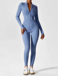 Wanda | Langærmet / kortærmet jumpsuit med lynlås - Langærmet Blå - Sets - Damer New old_google Sale Sets Sportstøj - Fashionfordays