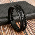 CharmCuff™ - Leather Bracelet Set - Sort - - old - FashionforDays