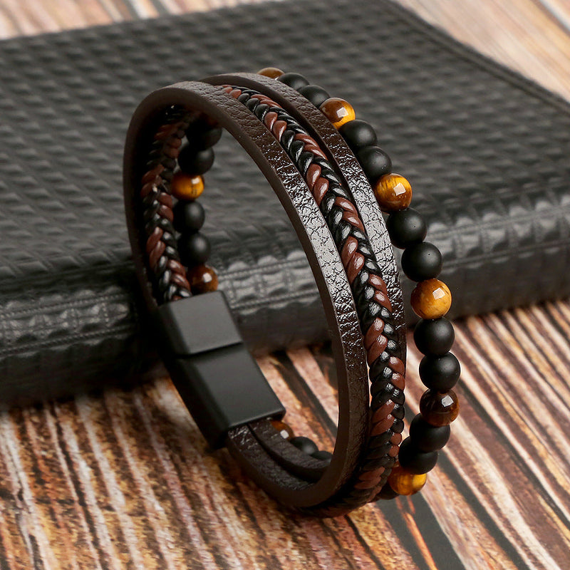CharmCuff™ - Leather Bracelet Set - Brun - - old - FashionforDays