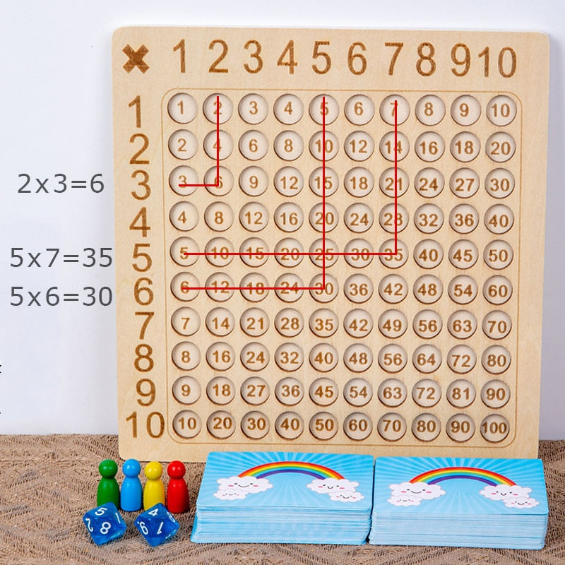 Wooden™ - Multiplikationsbrætspil til børn - - 784 - old - FashionforDays