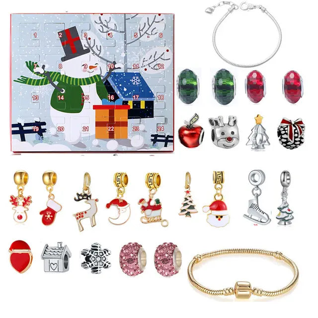 AdventCalendar™- Julekalender-kit til smykkefremstilling - Guld og sølv - - old - FashionforDays