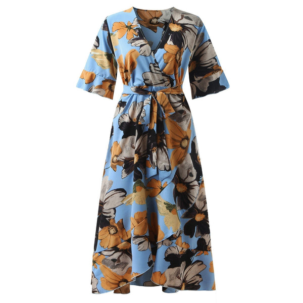 Emily® | Plus size sommerkjole til kvinder med blomstermønster - - - old Women's Dresses - FashionforDays