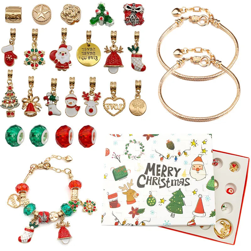 AdventCalendar™- Julekalender-kit til smykkefremstilling - Guld - - old - FashionforDays