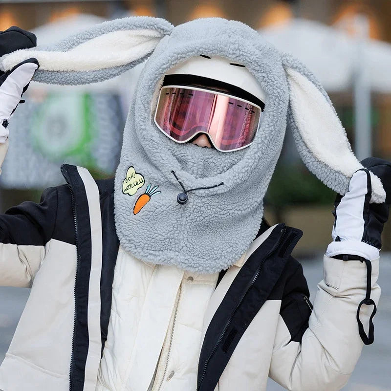 WarmHelmet - Dekorativt hjelmovertræk med kaninøre - Kanin - grå - - old - FashionforDays