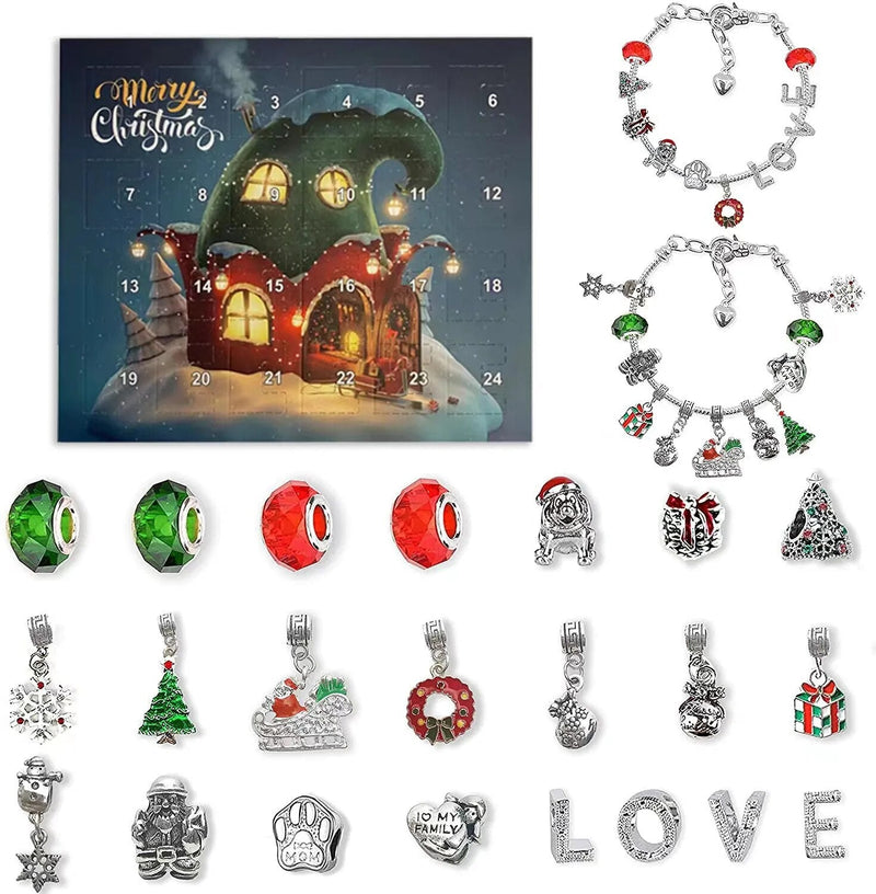AdventCalendar™- Julekalender-kit til smykkefremstilling - Sølv - - old - FashionforDays