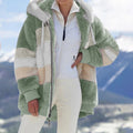 Julie™ - Polstret frakke i kontrastfarver - Grøn - - best kl old - FashionforDays